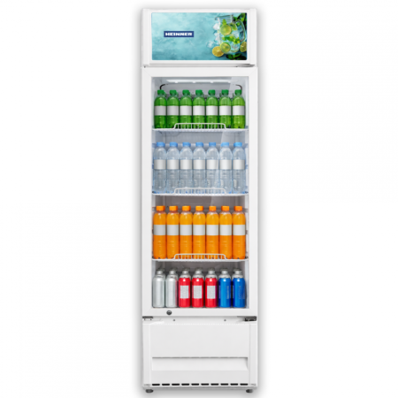 Vitrină frigorifică Heinner HSC-M213WHB, 213 L, Capacitate 204 Sticle, Clasa B, Răcire cu Ventilator, Ușă din Sticlă cu Încuietoare, Casetă Luminoasă, Iluminare LED, Termostat Reglabil, 3 Rafturi, Alb [2]