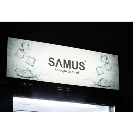 Vitrina frigorifica Samus VS380D, 346 L, Sistem racire ventilator, 5 rafturi ajustabile, Dezghetare automata, Lumina LED Alb/Negru [4]