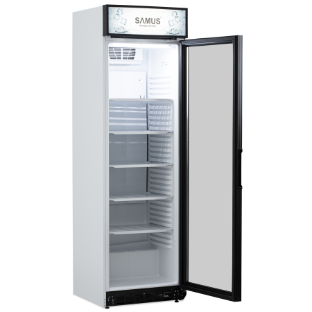 Vitrina frigorifica Samus VS380D, 346 L, Sistem racire ventilator, 5 rafturi ajustabile, Dezghetare automata, Lumina LED Alb/Negru [2]