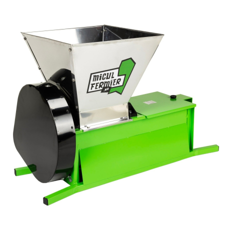 Zdrobitor cu desciorchinator electric Micul Fermier 0.55kW, cuva 30L, capacitate maxima de productie 1000 Kg/h [5]