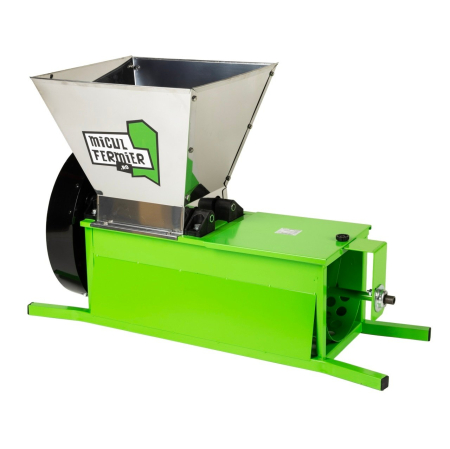 Zdrobitor cu desciorchinator electric Micul Fermier 0.55kW, cuva 30L, capacitate maxima de productie 1000 Kg/h [6]