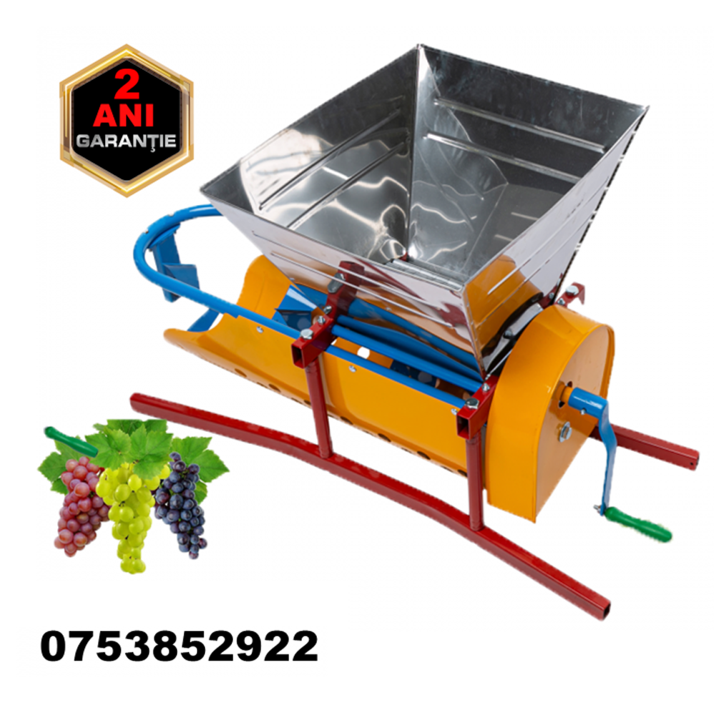 Zdrobitor si Desciorchinator manual Micul Fermier, cuva de INOX, productie 300 KG/H, GF-1437 [34]