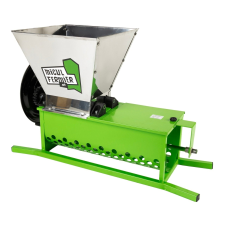 ZOOTEHNIE - Zdrobitor struguri manual Micul Fermier, cuva 30L, capacitate maxima de productie 600 Kg/h, cu desciorchinator
