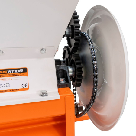 Zdrobitor struguri RURIS HT100, capacitate 57L, 800-1000 kg/h, role aluminiu, cuvă tablă vopsită, acționare manuală [3]
