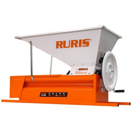 Zdrobitor struguri RURIS HT100, capacitate 57L, 800-1000 kg/h, role aluminiu, cuvă tablă vopsită, acționare manuală [1]