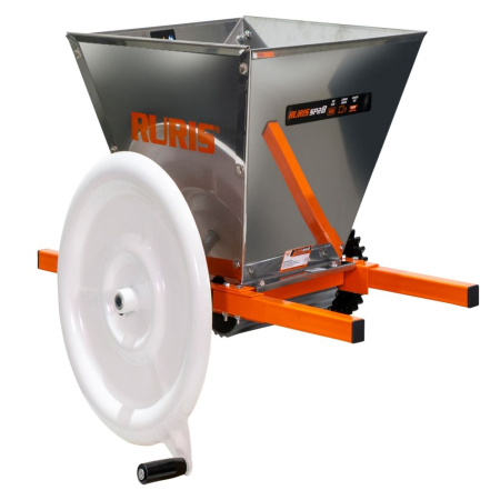 Zdrobitor struguri RURIS SP28, capacitate 28L, cuvă inox, acționare manuală, role nylon [2]