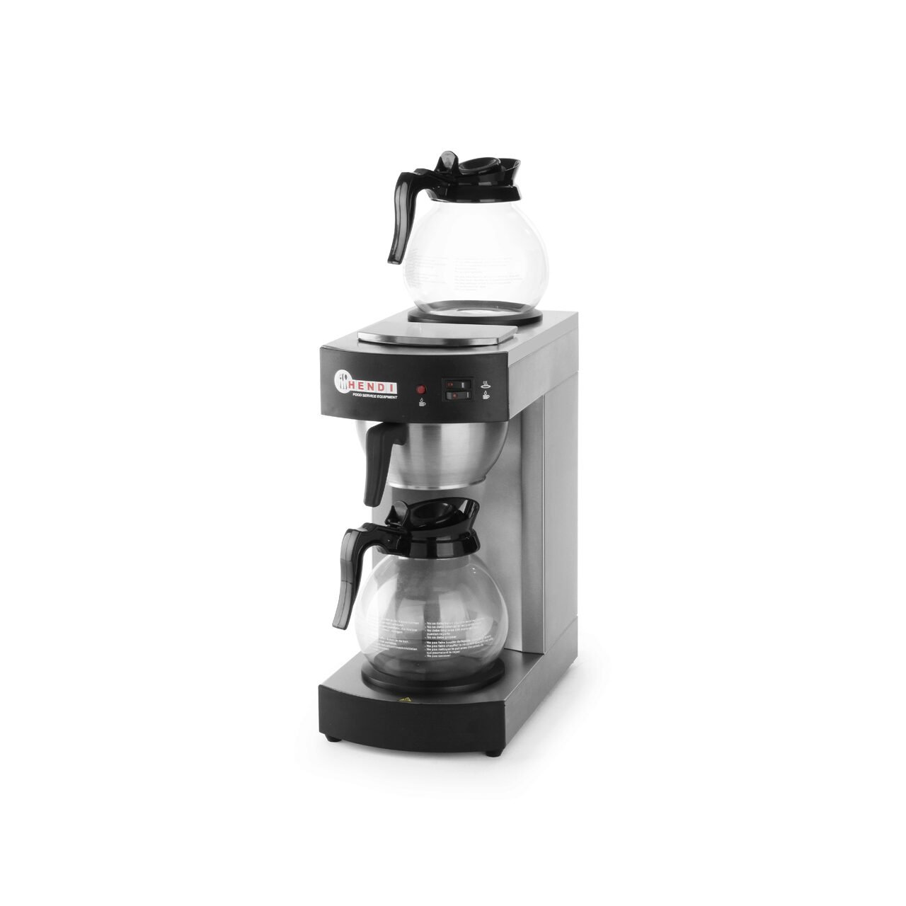 Cafetiera profesionala, Hendi, cana 1.8 lt, 2100W, 2 plite mentinere la cald, carcasa si suport filtru din inox