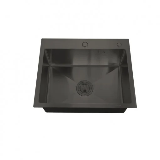 Chiuveta de bucatarie din inox MIXXUS, Culoare NANO-BLACK, Dimensiune 500 x 500 mm