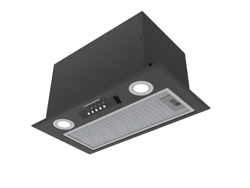 Viața la Țară Hota incorporabila Heinner HBIH-MD600BK, 60 cm, putere absorbtie 610 m ³ h, 3 trepte viteza, motor 215W, iluminare LED, filtru aluminiu, evacuare 150