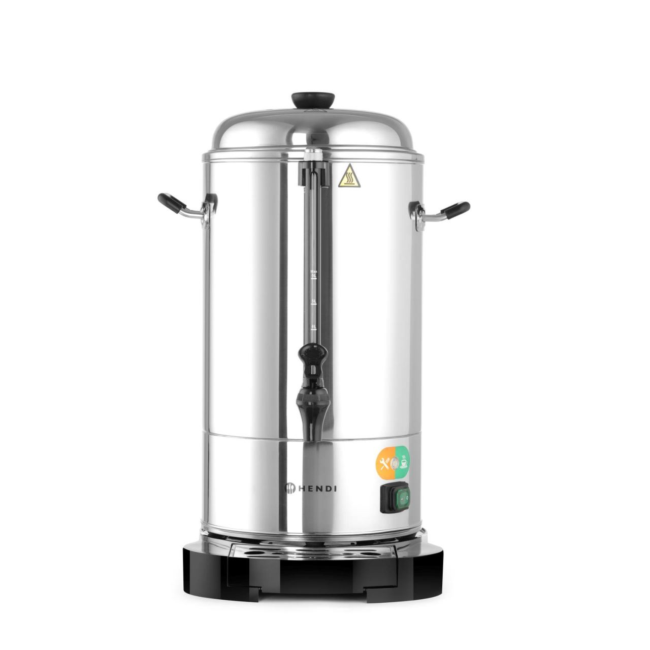 Percolator   cafetiera profesionala, 6lt, Hendi, cu pereti dubli din inox, 1500W, diam. 241x (H)480 mm, robinet anti-picurare, temperatura ajustabila