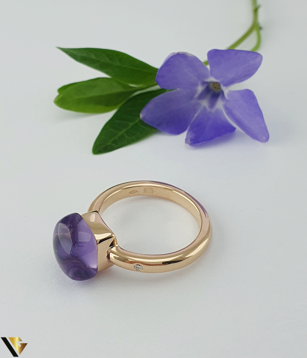 Inel Bigli Mini Sweety din Aur 18K, Ametist, Lapis Lazuli si Diamant 0.02 ct [2]