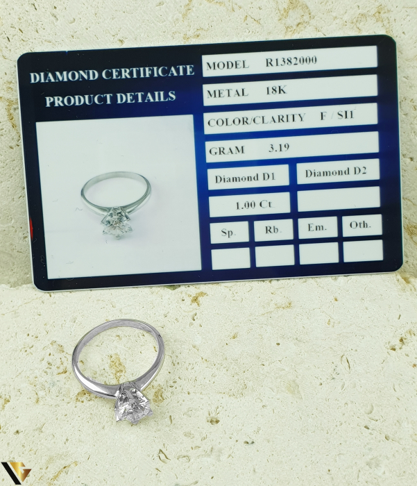 Inel Logodna Aur Alb 18k, Diamant 1.00 ct [4]