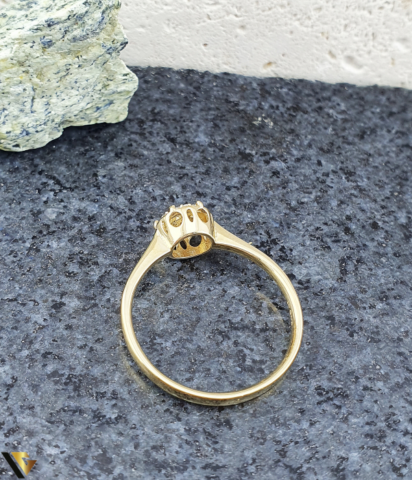 Inel Aur 14k, Diamante 0.16 ct in total floare [3]