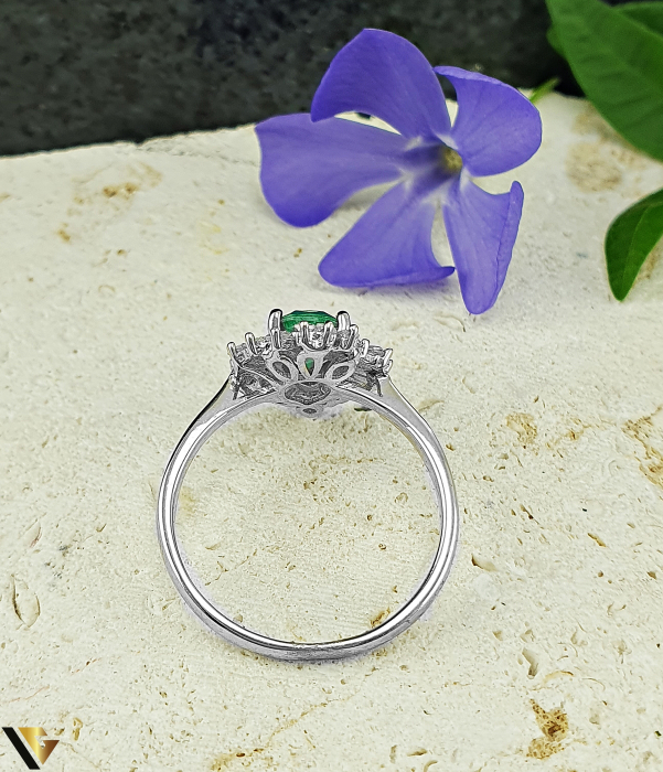 Inel Argint 925, Paraiba si Zirconiu verde smarald [3]