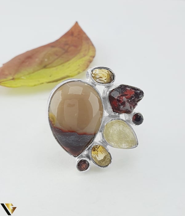 Inel Argint 925, Jasp, Cuart, Granat [2]