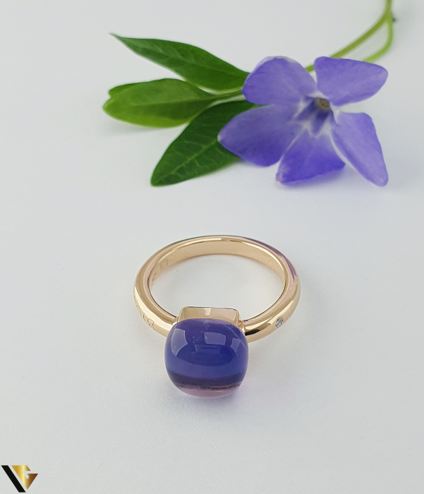 Inel Bigli Mini Sweety din Aur 18K, Ametist, Lapis Lazuli si Diamant 0.02 ct [3]