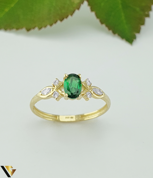 Inel aur 14k, cubic zirconia [2]