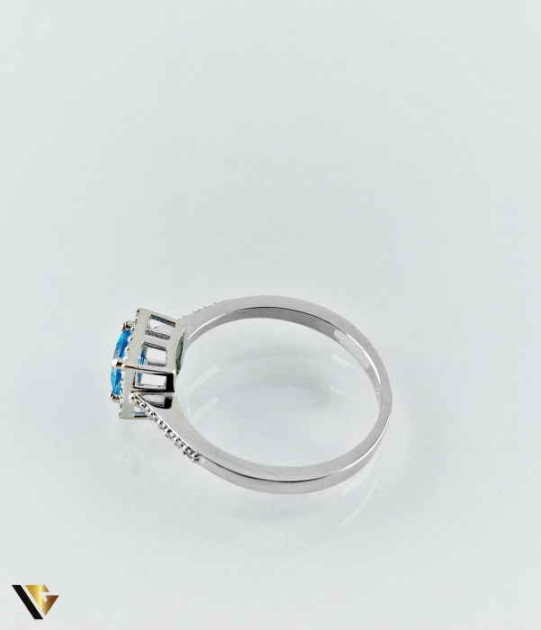 Inel Aur 14k, Topaz de 0.42 ct si Diamante de 0.14 ct in total, 2.30 grame [6]