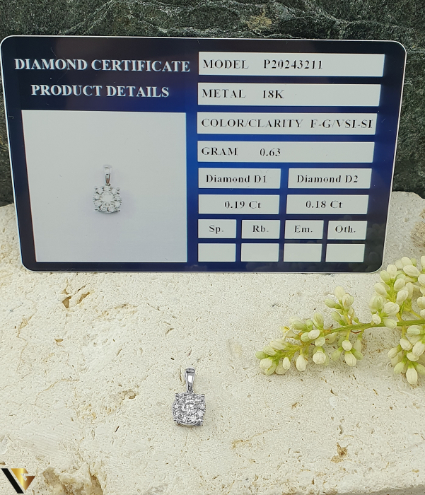 Pandantiv Aur 18K, Diamante 0.37 ct in total [2]