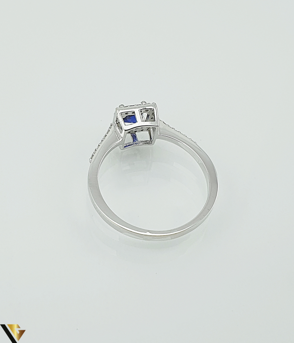 Inel Aur 14k, Safir si Diamante de 0.14 ct in total, 2.31 grame [3]