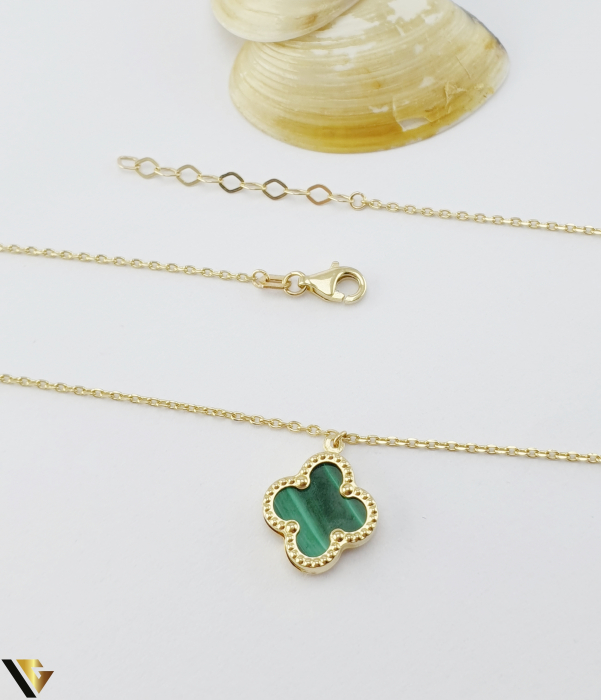 Lant cu Pandantiv Aur 14k, Malachit [2]
