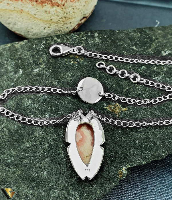 Colier Argint 925, Rodocrozit si Perla [4]