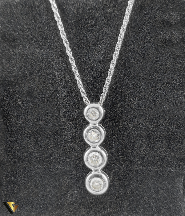 Lant si Pandant Aur 18k, Diamant, 5.22 grame [5]
