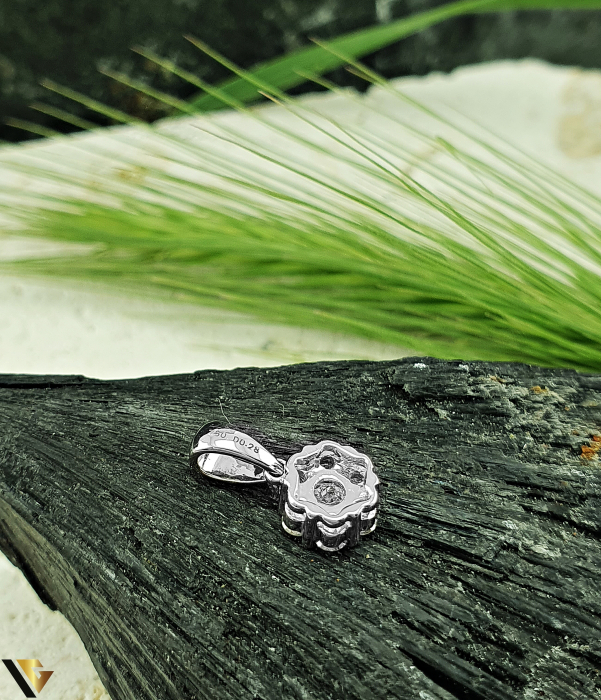 Lant cu pandantiv Aur Alb 18k, Diamante 0.28 ct 1.83g [3]