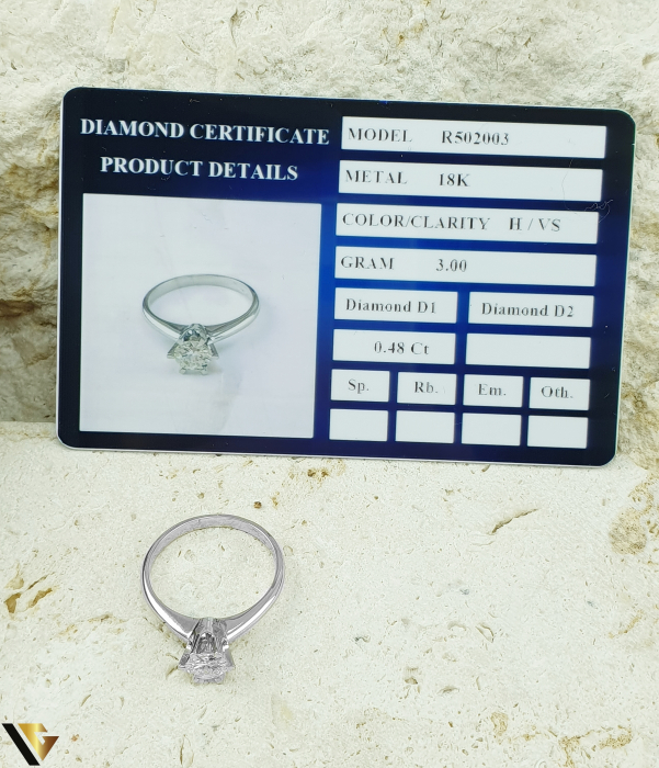 Inel Logodna Aur Alb 18k, Diamant 0.48 ct [3]