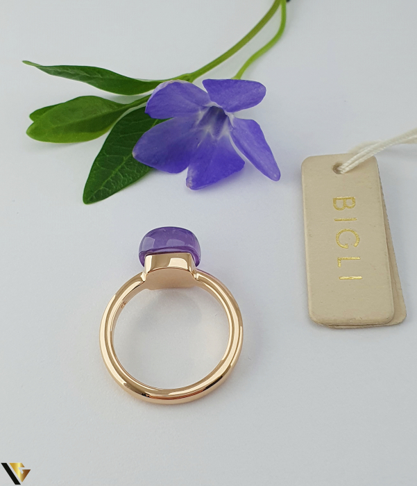 Inel Bigli Mini Sweety din Aur 18K, Ametist, Lapis Lazuli si Diamant 0.02 ct [4]