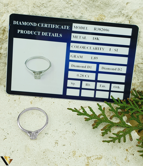 Inel Logodna Aur Alb 18k, Diamant 0.28 ct [3]