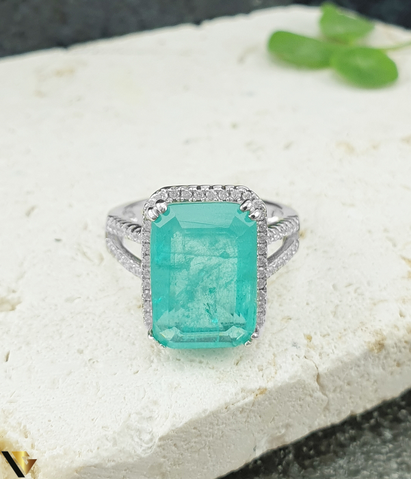 Inel Argint 925, Paraiba si Zirconiu [2]