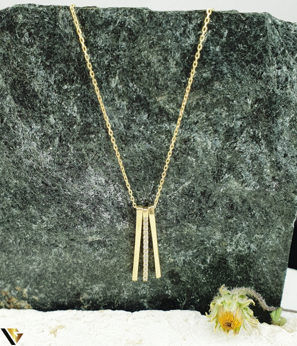 Lant cu pandantiv aur 14k, Cristale de zirconiu [1]