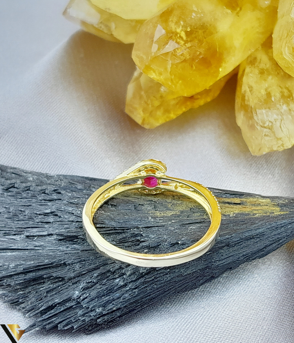 Inel Aur 14k, Spinel si Zirconiu [2]