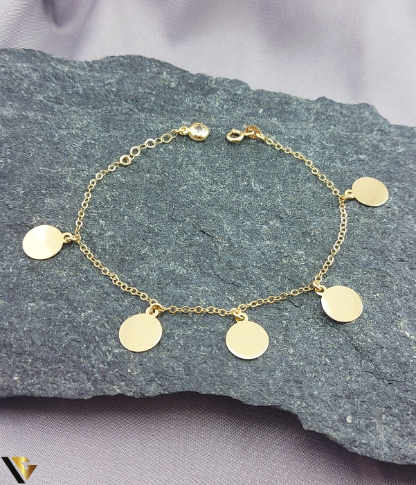 Bratara aur 14k, banuti,salba Greutate: 3.37 grame Lungime: 17 cm -19 cm Marcaj / titlu: "585" Locatie: Bacau Calea Republicii Tel: 0758108978 [1]