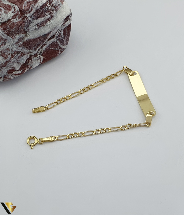 Bratara Aur 14k, Pentru Copii Greutate: 1.97 gr Dimensiune placuta: 25 mm / 6 mm Lungime: 14.3 cm Latime: 3 mm Marcaj / titlu: "585" Locatie: Bacau Calea Marasesti Tel: 0756943079 [2]