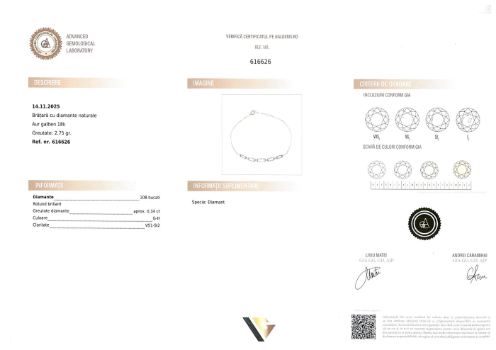 Bratara Aur 18K, Diamante 0.34 ct [4]