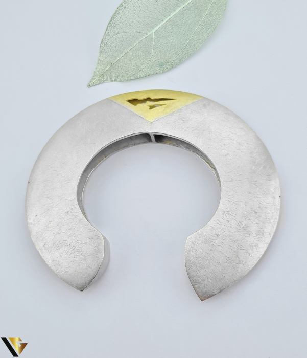 Bratara Fixa Argint 925, Aur 18k si Diamant 0.04 ct [2]