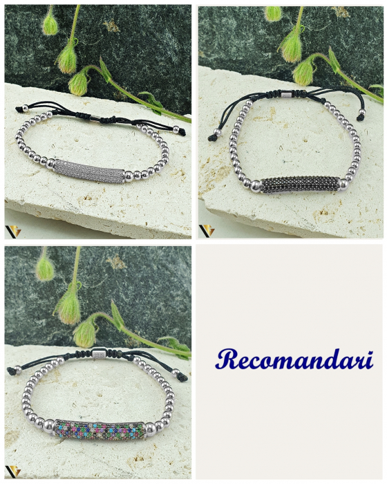 Bratara snur textil cu biluțe din Argint  Snur textil negru Marime reglabila   Dimensiuni bilute Argint : 4.00 mm / 5.00 mm  Produs Nou Marcaj cu titlul "925" Locatie Bacau Calea Marasesti Contact : 0756943079 [4]