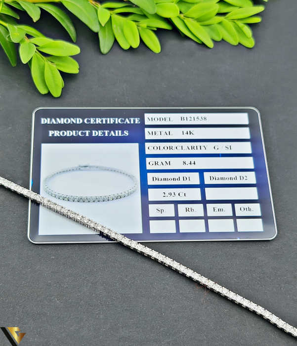Bratara Tennis Aur Alb 14k, Diamante 2.93 ct in total [3]