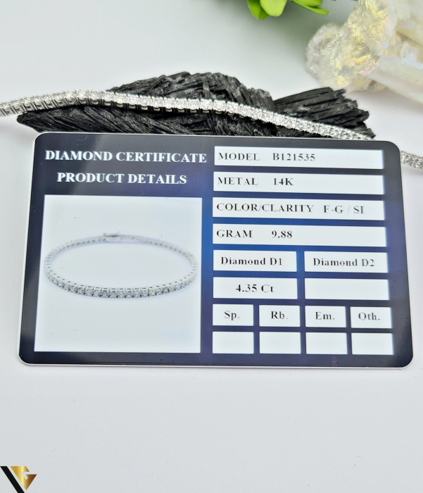 Bratara Tennis Aur Alb 14K, Diamante  4.35 ct [3]