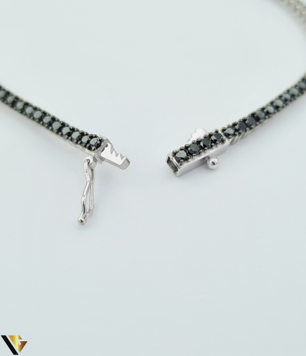 Bratara Tennis Aur Alb 18k, Diamante negre 1.90 ct [2]