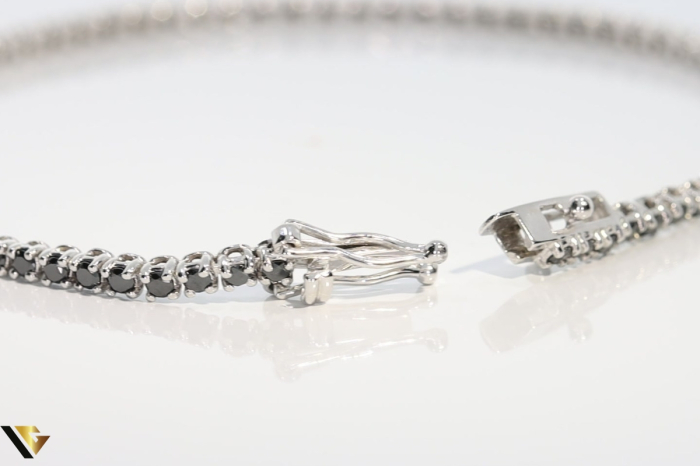 Bratara Tennis Aur Alb 18k, Diamante negre 2.47 ct [3]