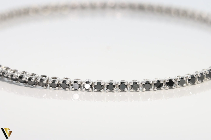 Bratara Tennis Aur Alb 18k, Diamante negre 2.47 ct [2]