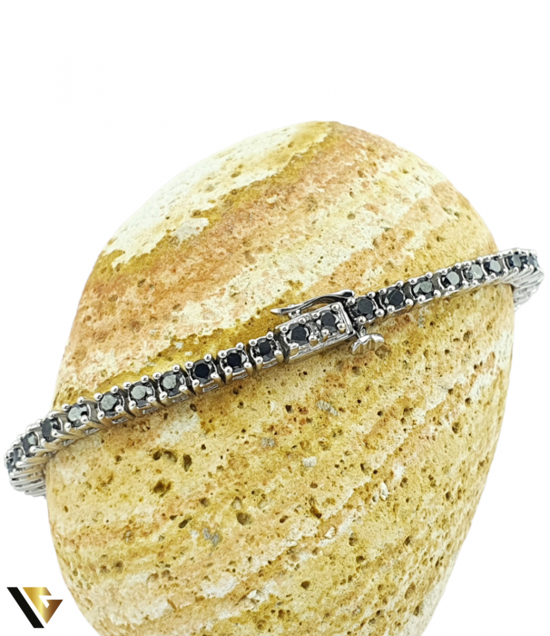 Bratara Tennis Aur Alb 18k, Diamante negre aprox. 2.35 ct in total [3]