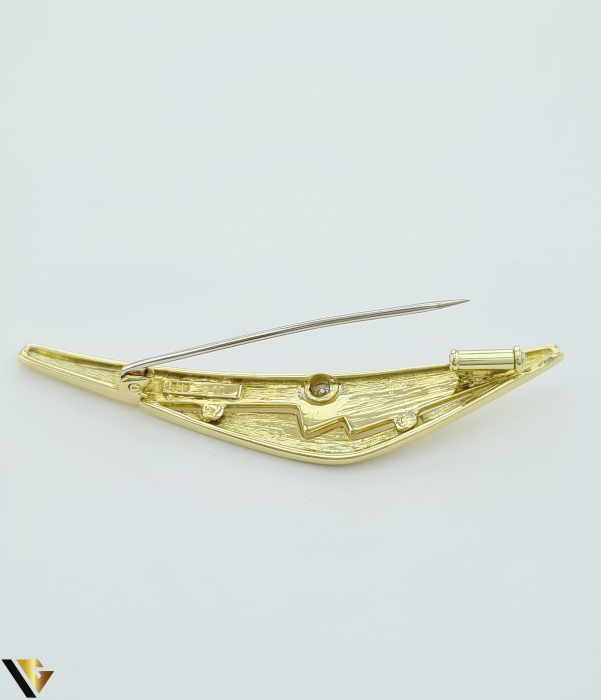 Brosa Aur 14K, Diamant 0.08 ct [2]