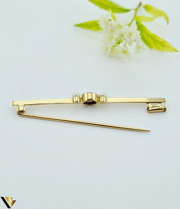 Brosa Aur 14k, Diamant 0.09 ct [4]