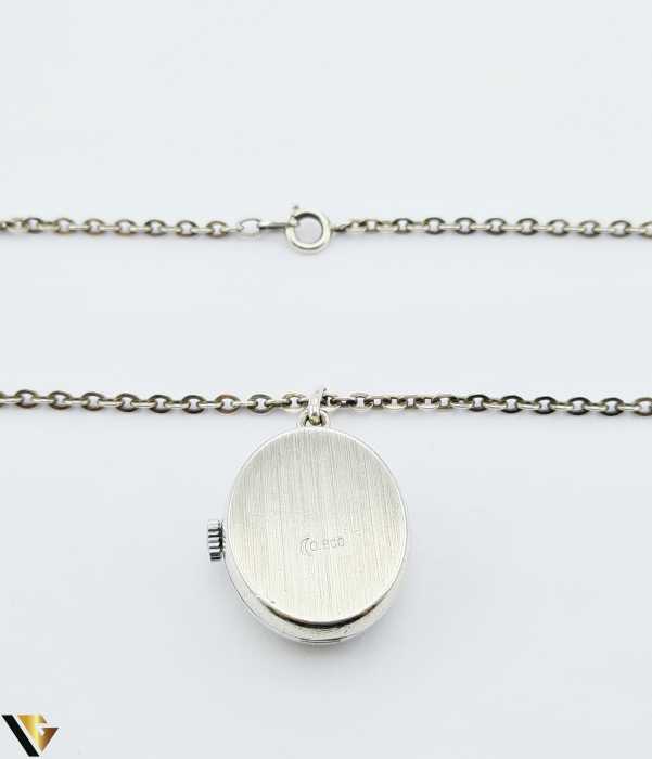 Ceas Pandantiv Vintage Elvetian - Mecanic, Argint 800 [3]