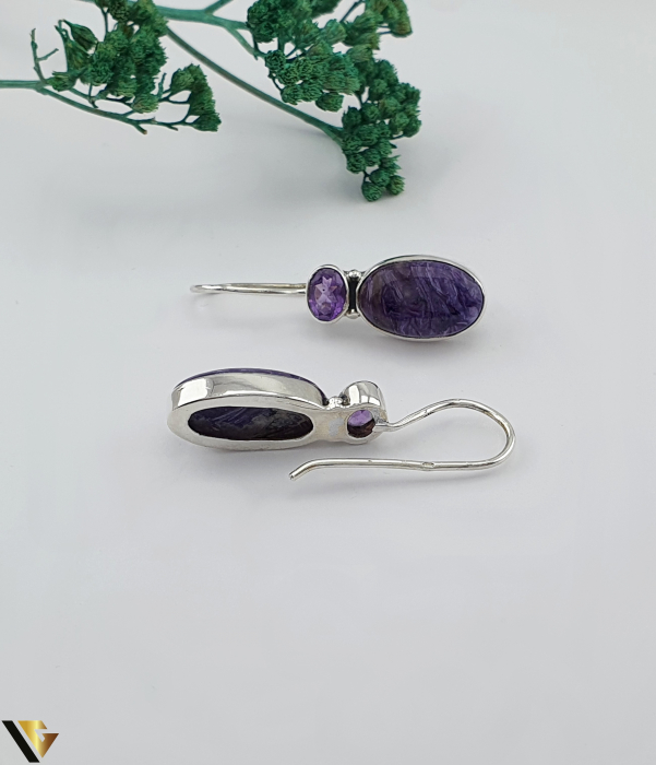 Cercei Argint 925, Ametist si Charoite [2]