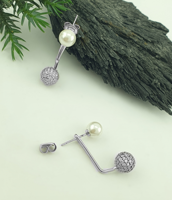Cercei Argint 925, Perla si Zirconiu [3]